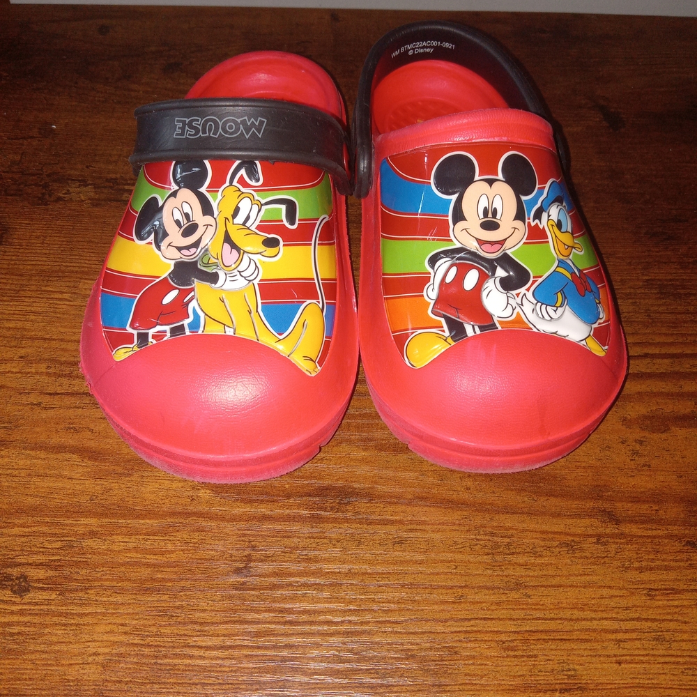 Red Sandals with Mickey Mouse Design